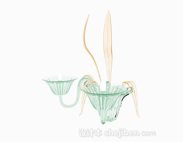 玻璃华丽壁灯3d模型下载