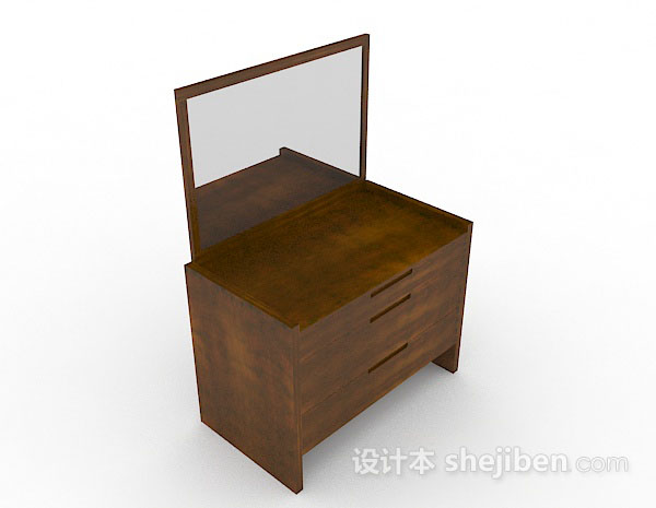 木质简单梳妆台3d模型下载