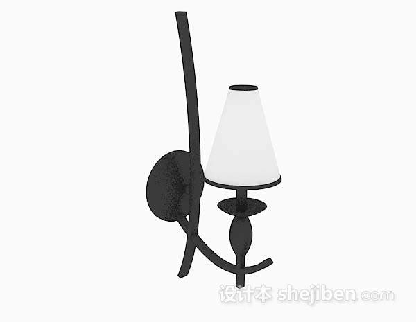 白色简约壁灯3d模型下载