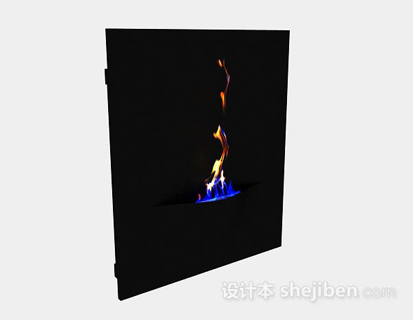 黑色简约壁炉3d模型下载