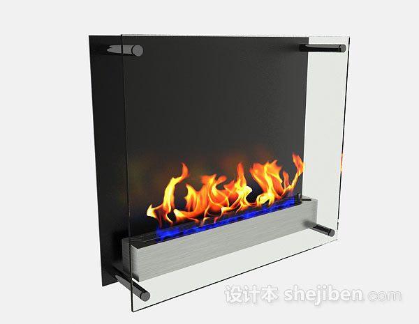 现代简约壁炉3d模型下载