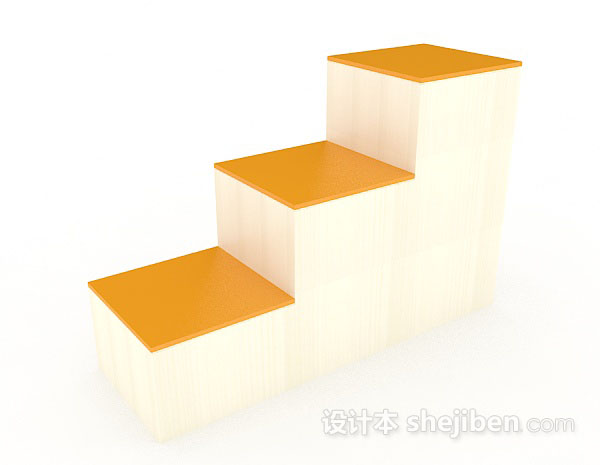 现代简约黄色小楼梯3d模型下载