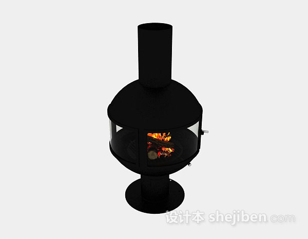 黑色炉子3d模型下载