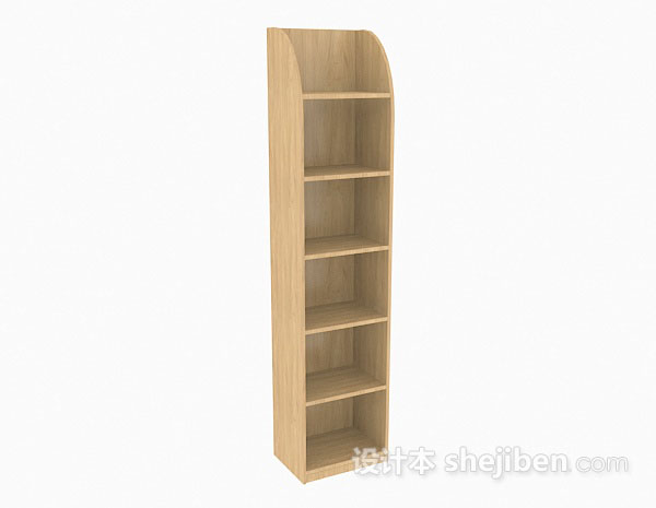 黄色木质展示柜3d模型下载