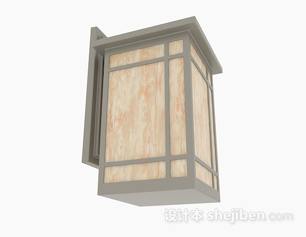 黄色方形壁灯3d模型下载