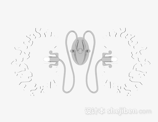 灰色个性壁灯3d模型下载