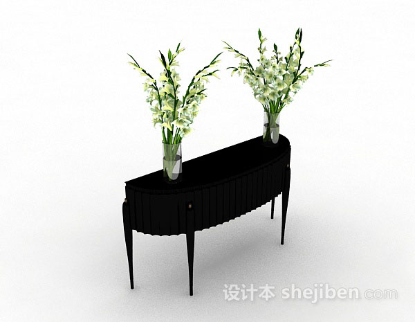 绿色室内花朵盆栽3d模型下载