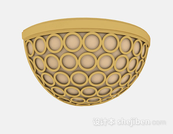 黄色吸顶灯3d模型下载