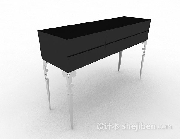 黑色书桌3d模型下载