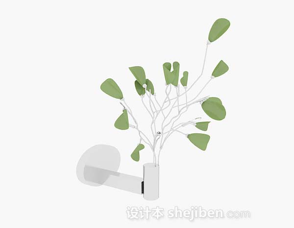 个性绿色壁灯3d模型下载