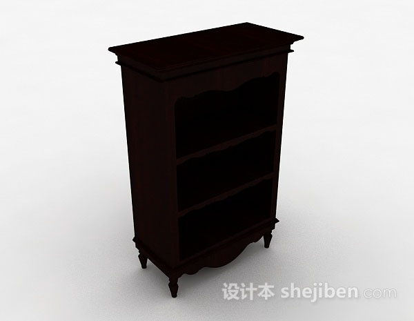 棕色木质展示柜3d模型下载