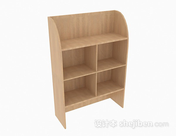 棕色木质展示柜3d模型下载
