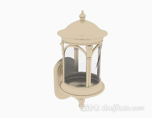 黄色庭院灯3d模型下载
