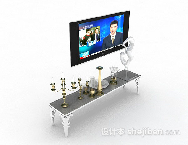 家居电视机3d模型下载