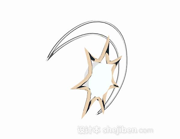 星月壁灯3d模型下载