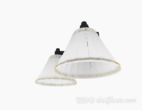 白色壁灯3d模型下载