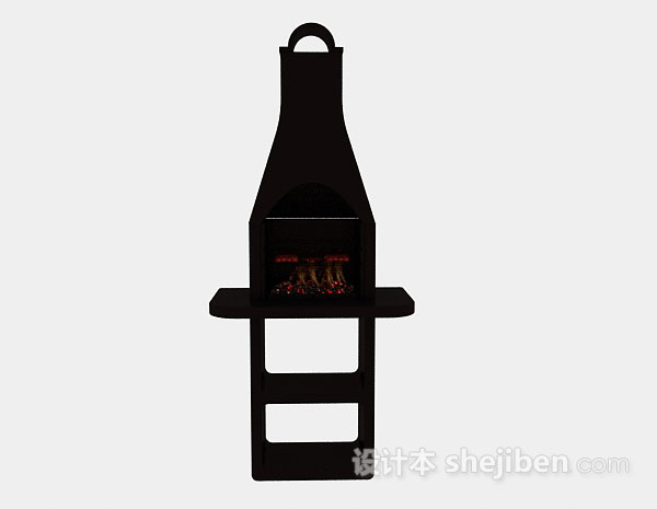 棕色小壁炉3d模型下载