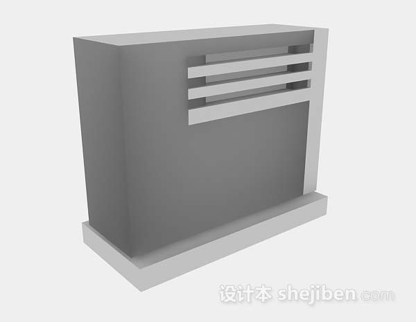 灰色班台3d模型下载