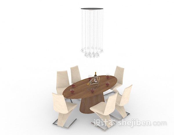 个性餐桌椅3d模型下载