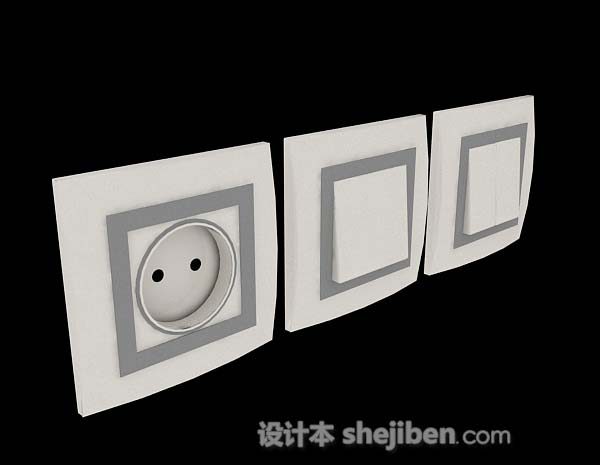 家居插座开关3d模型下载