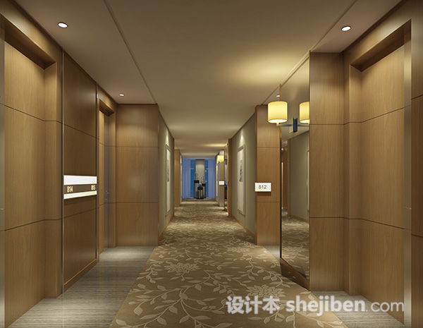 酒店走廊3d模型下载