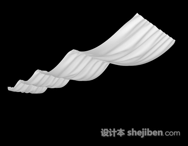 白色挂幔b3d模型下载