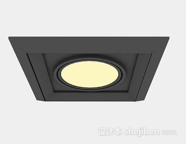 灰色吸顶灯3d模型下载