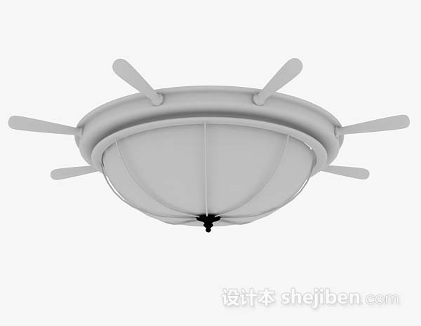 灰色吸顶灯3d模型下载