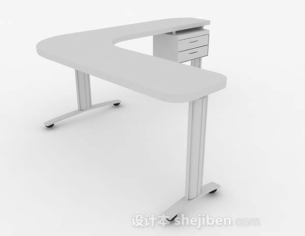 灰色办公桌3d模型下载