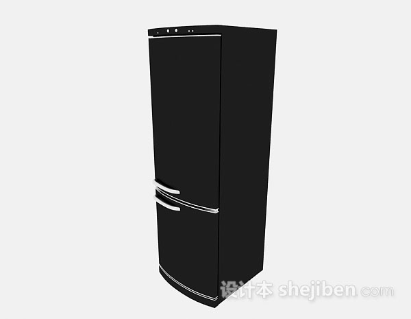 黑色冰箱3d模型下载