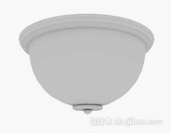 白色简约吸顶灯3d模型下载