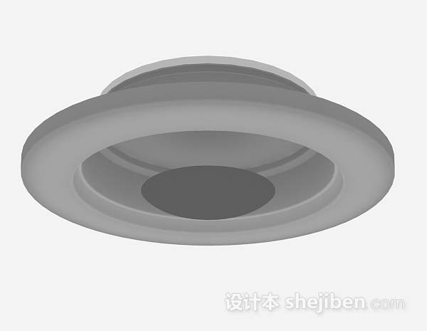 灰色吸顶灯3d模型下载