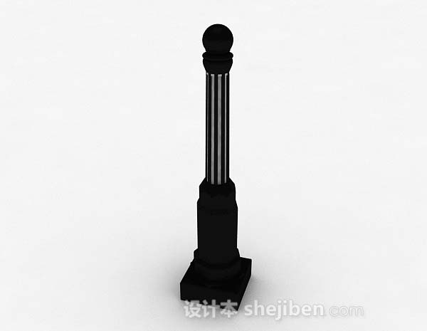 黑色柱子3d模型下载