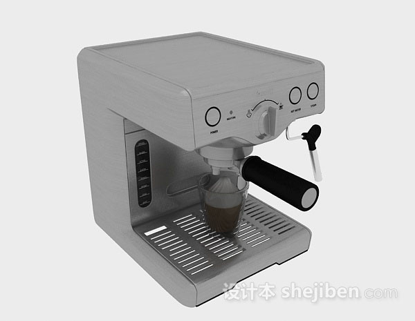灰色咖啡机3d模型下载