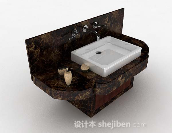 现代简约洗脸盆3d模型下载