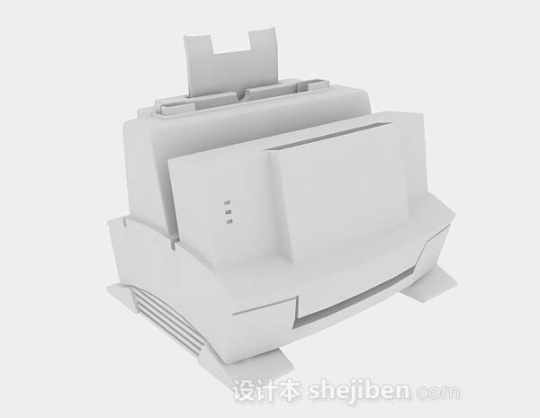 白色打印机3d模型下载
