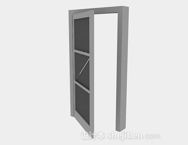 灰色木门3d模型下载