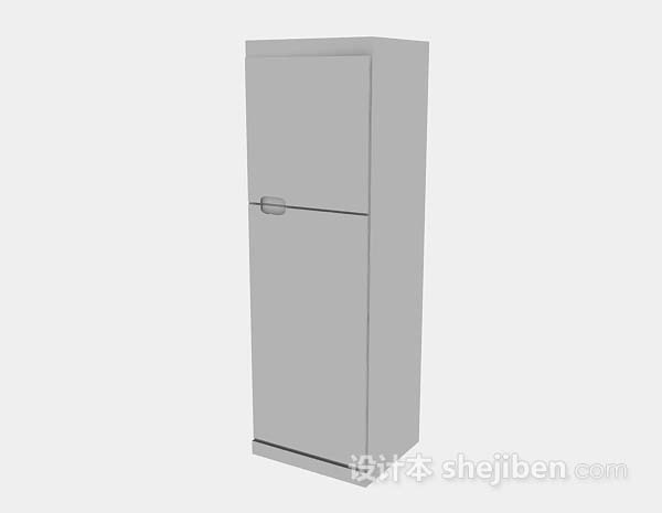 灰色冰箱3d模型下载