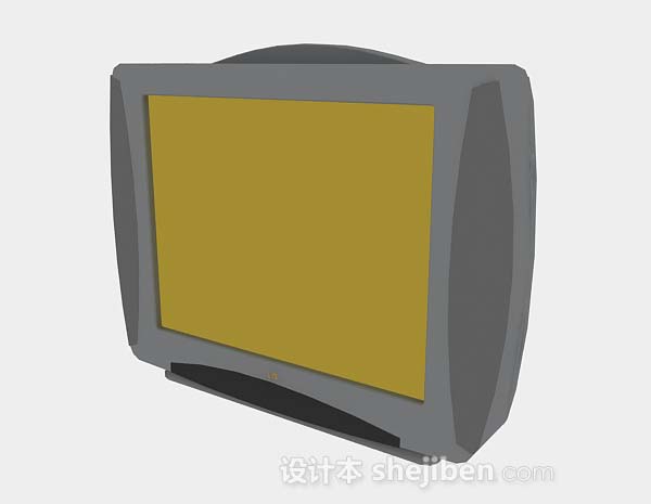 灰色电视机3d模型下载