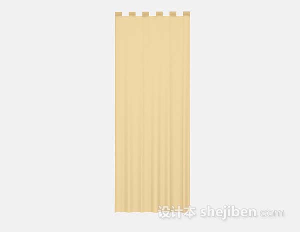 黄色窗帘3d模型下载