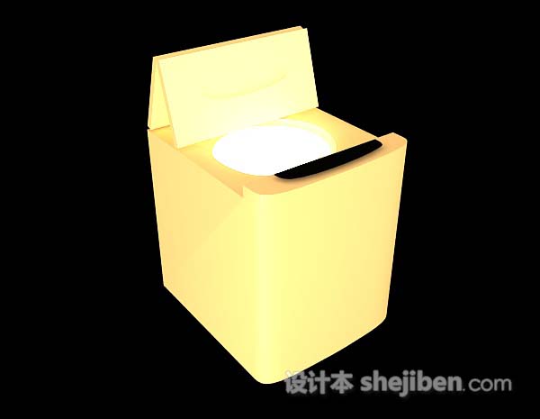 黄色洗衣机3d模型下载