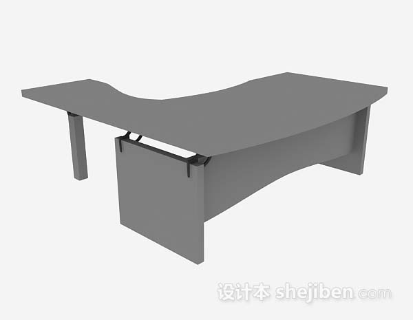 灰色办公桌3d模型下载
