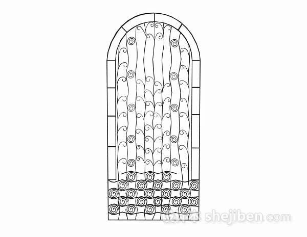 黑色装饰铁艺铁花3d模型下载