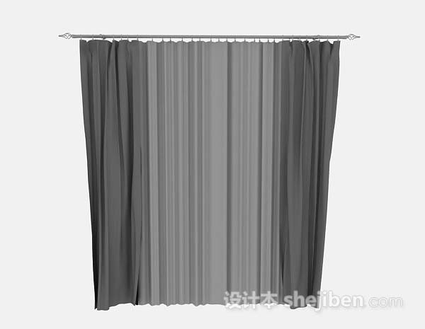 灰色窗帘3d模型下载
