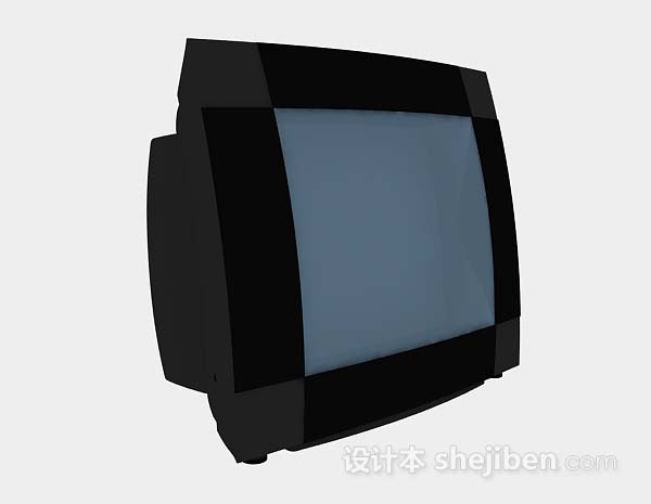 黑色电视机3d模型下载