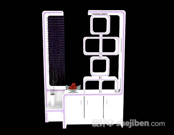 白色展示柜3d模型下载