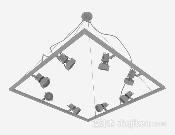 灰色射灯3d模型下载