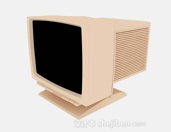 黄色台式电脑3d模型下载