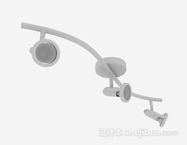 灰色射灯3d模型下载