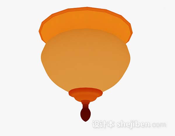 橙色吸顶灯3d模型下载